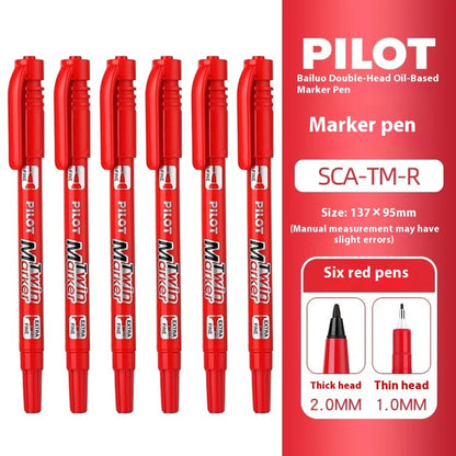 Pilot SCA-TM Dual-Tip Marker,Water-Based Vibrant Quick-Drying Twin-Tip Permanent Ink Pens for Journaling,Scrapbooking&DIY Crafts