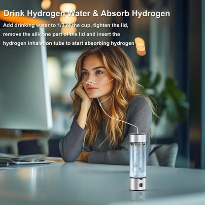 Hydrogen Water Bottle, SPE/PEM Technology Up to 1600PPB Hydrogen  Generator,  for Home, Office, Travel and Fitness Drinking