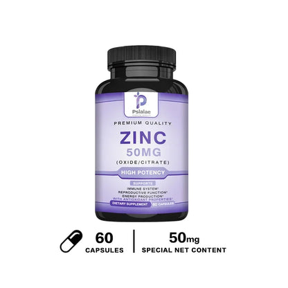 Zinc Supplements - Promotes Energy Production, Supports Immune System and Overall Health