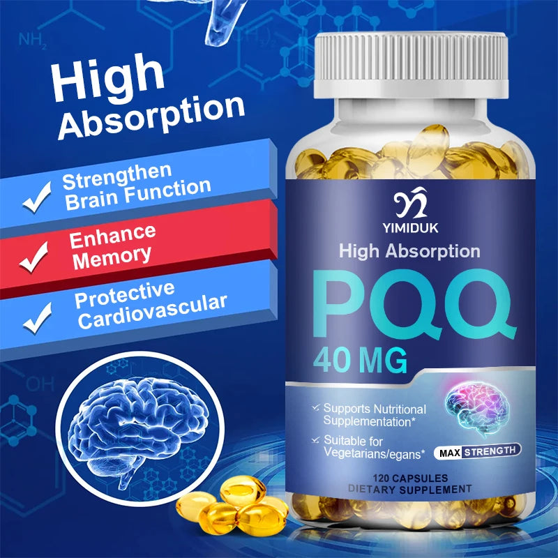 Buy 1 Get 1 Free! PQQ 40mg Supplement , for Cognitive Function Booster, Enhances Brain Energy, Heart, Brain & Anti-Aging, Vegan