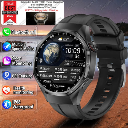 2026 New Watch 6 Pro GPS Smart Watch Men Sports Fitness AMOLED Screen Health Monitor Bluetooth Call IP68 Waterproof Smartwatch