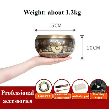 Yoga Meditation Singing Bowl Relaxation Sleeping Sound Bowl Tibetan Handmade Copper Singing Bowls Therapy Percussion Instruments
