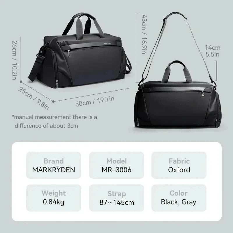 Mark Ryden  One Shoulder Cross Body Travel Bag Luggage Bag High-Capacity Sports Fitness Bag Fashion