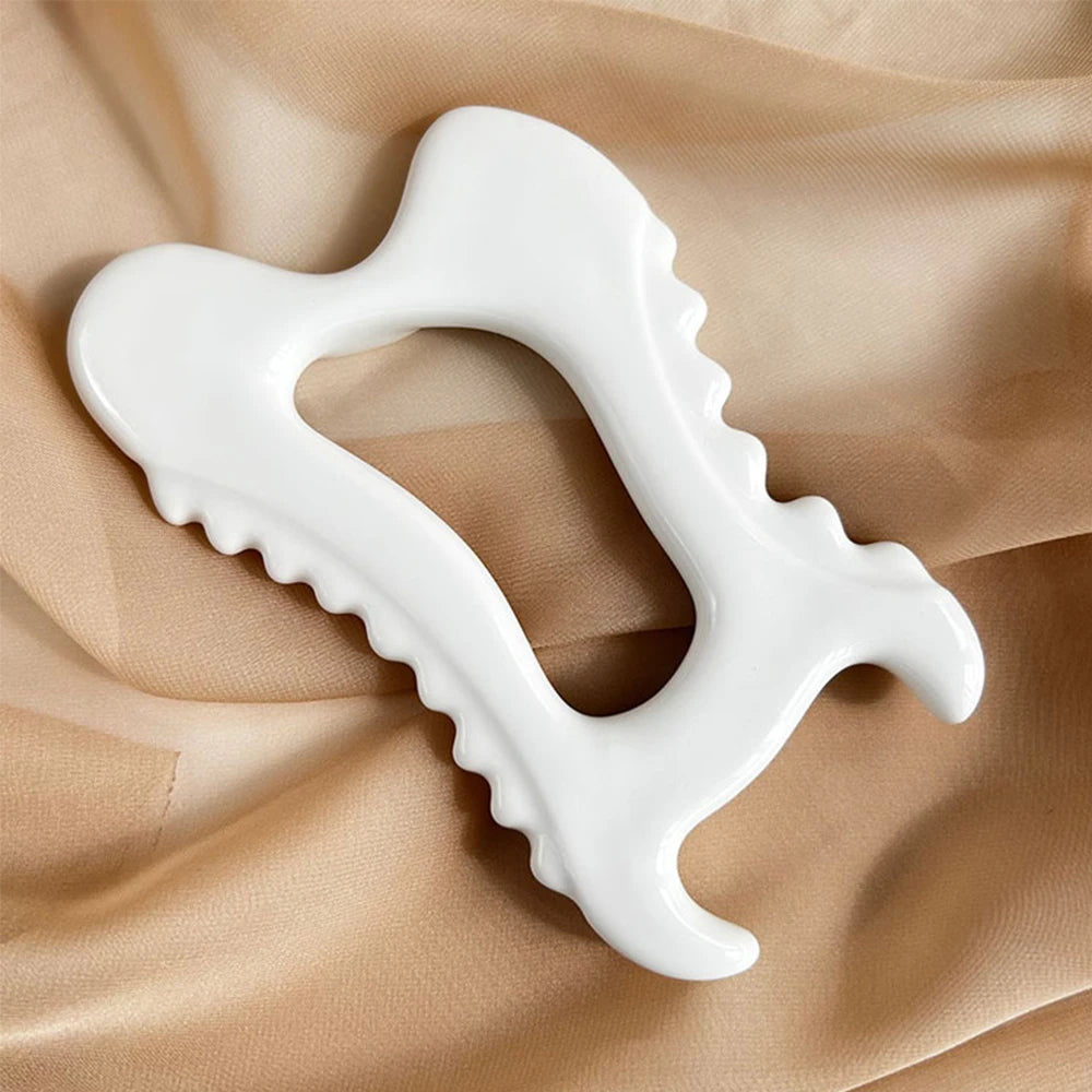Ceramic Gua Sha Massager Body Skin Scraping Facial Guasha for Slim Face and Body Muscle Relaxation