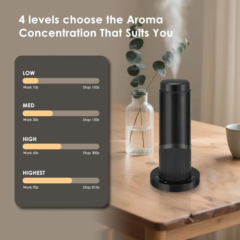 Waterless Scent Essential Oil Diffuser Black Intelligent Aromatherapy Diffuser 200ML Large Capacity Aroma Diffuser Hotel Home