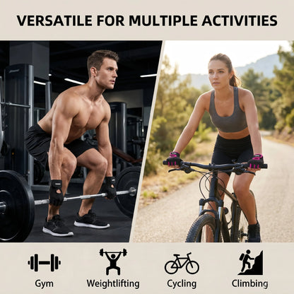 Women Half Finger Gym Gloves Anti-Slip Breathable Fitness Weight Lifting Sports Cycling Workout Protective Training Hand Gloves