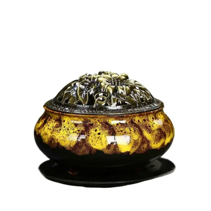 Ceramic Incense Burner Household Incense Kiln Ceramic Incense Burner Sandalwood Box Incense Diffuser Ceramic Incense Burner