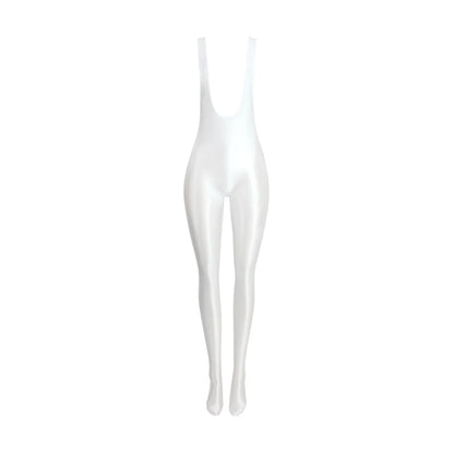 MJINM Glossy Silky Smooth High Stretch Bodybuilding Yoga Sports Tight Leggings Strap Jumpsuit Bodysuit Catsuit Overalls Playsuit
