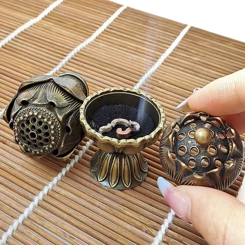 Brass Incense Burner,Metal Aromatherapy Holder,Unscented,Ideal For Yoga Meditation,Bedroom Ambiance,Home Decor