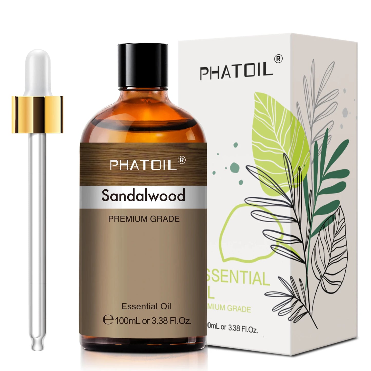 PHATOIL 100ml Aromatherapy Essential Oil-Lavender Rose Vanilla Eucalyptus Sandalwood Pine Needles for Diffuser,Candle Making
