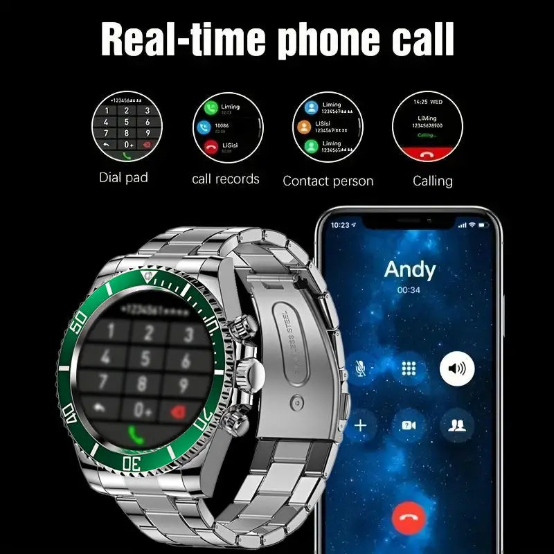 Aiweile AW12 Smartwatch Smart Watch Man High-End Fitness Tracker Sport Business Bluetooth Call 1.3 Inch Steel Play Music Clock