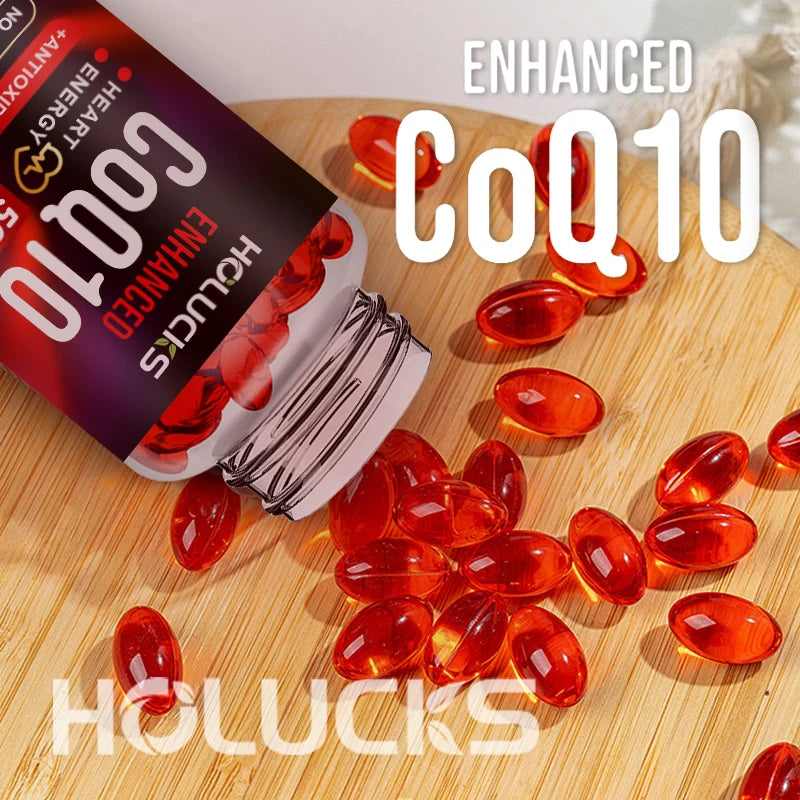 Coenzyme Q10 Supplement, for Heart & Cardiovascular Health, Blood Pressure Balance, Support Energy Brain Function