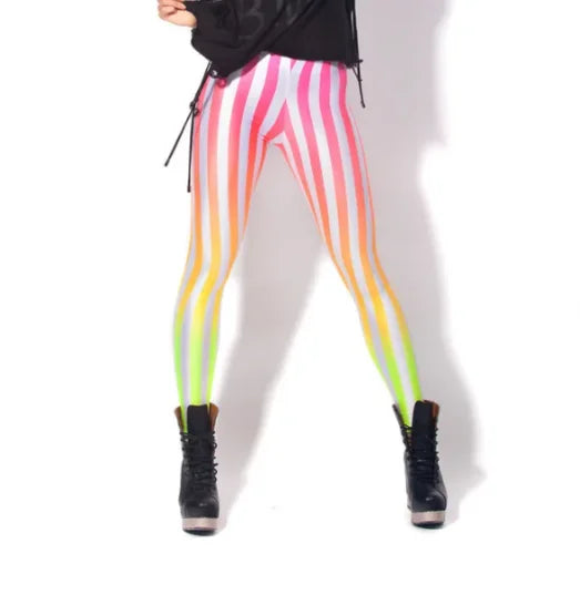 Autumn Poker Flower Leggings Halloween Printed Fashion Stretch Female Leggins For Women Leggin Punk Rock Clothing