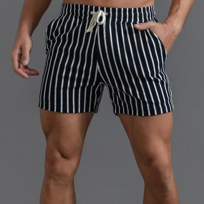 Men Clothing 2026 New Cotton Sports Shorts Men's Quarter Pants Vertical Stripe Couple Pants Fitness Running Casual Mens Shorts