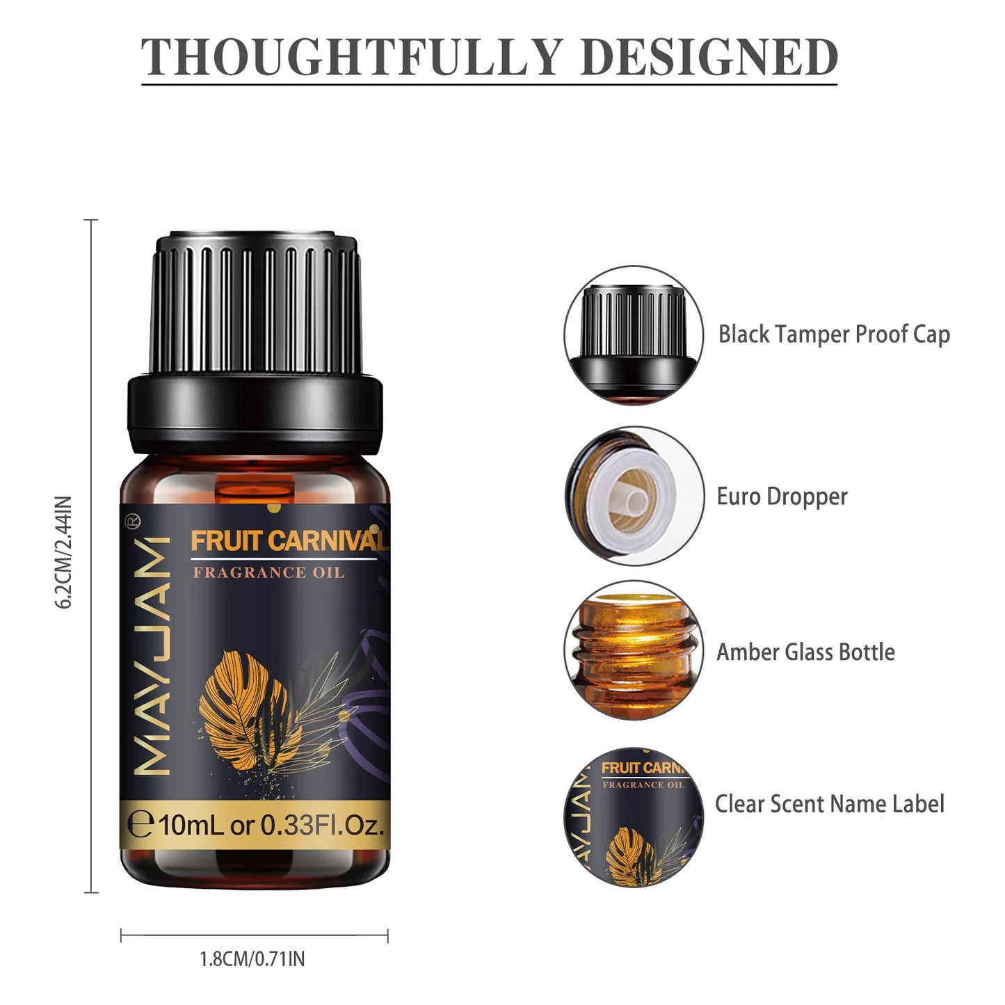 MAYJAM Fragrance Oil for Humidifier Diffuser Candle Making Vanilla Musk Dragons Blood Bubble Gum Sea Breeze Baby Powder Aroma