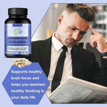Phosphatidylserine Supplement, with Bacopa Monnieri, Brain Supplement, Supports Healthy Thinking, Memory, Creativity