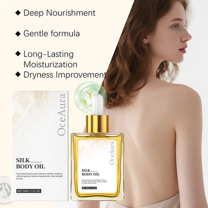 Deep Nourishing Silk Body Oil Soothing Repair Dry Skin Brightening Glow Non-greasy Fast Absorbing Hydrating Skin Care Oil