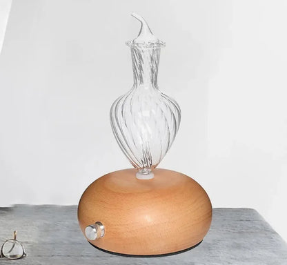 Waterless Essential Oils Diffuser Aromatherapy Fragrance Diffuser Without Water Wooden Glass Aroma Nebulizer Vaporizer for Home