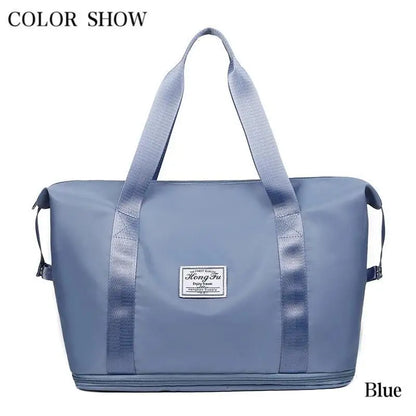 Expandable large-capacity storage luggage bag, water-resistant sports and fitness handbag, casual travel luggage bag
