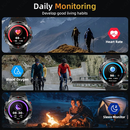 LIGE 2026 New Professional GPS Track Sports Smartwatch Outdoor RIDE Run Compass Altimeter 3ATM Fitness Bracelets 540mAh Watches