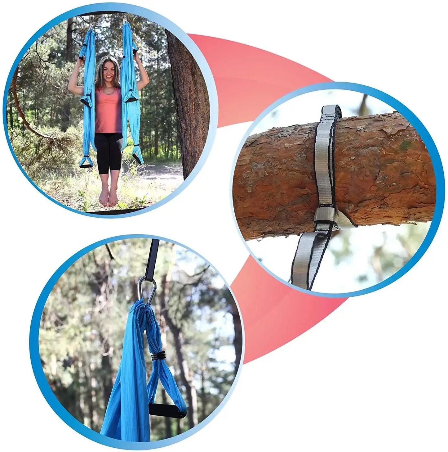 Aerial Yoga Swing with Extension Straps Antigravity Yoga Hammock Aerial Trapeze Sling  Inversion Tool for Home Gym Fitness