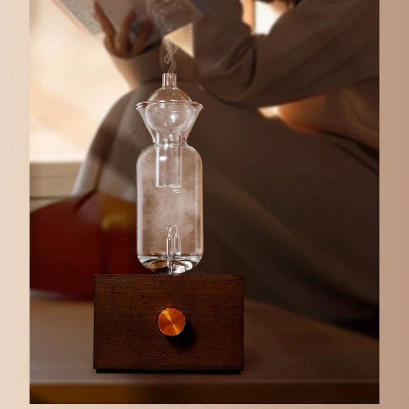 Rechargeable Portable Aroma Diffuser Vintage Tungsten Filament Lamp Aromatherapy Machine Humidifier Lighting Sandalwood Pure