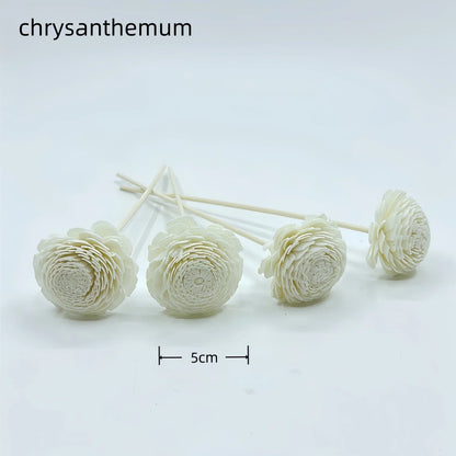 Natural Tongcao Diffuser Flowers 20cm 4 Pieces Rattan Diffuser Sticks for Aromatherapy Bottles Replacement Diffuser Sticks Aromatherapy Decorative Flowers for Essential Oil Bottles Home Decoration