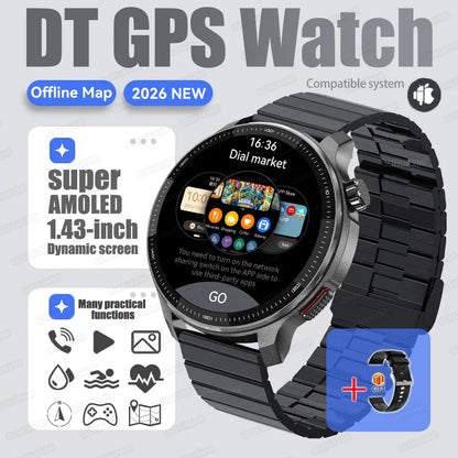 New Outdoor Adventure Tactical Smart Watch Built-in GPS Offline Map 4GB RAM Compass Altimeter Men Fitness Exercise Smart Bracele