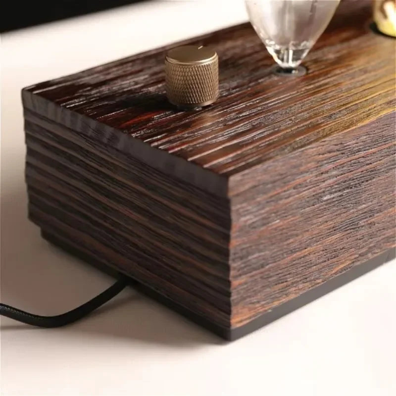 Waterless Pure Essential Oil Diffuser Nebulizer Aromatherapy Diffuser Electric Wooden Glass Home Aroma Essential Diffusers wood