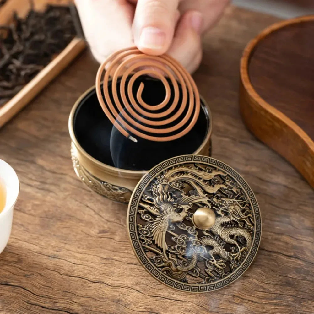 Dragon And Phoenix Plate Incense Burner - Antique Incense Burner - Line Incense Agarwood Incense Burner - Buddha Incense Incense