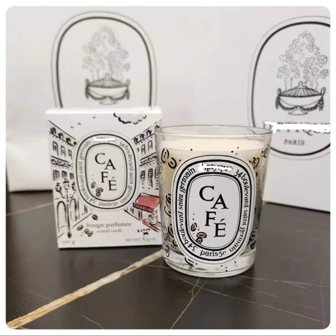 190g Aromatherapy Candle City Limited Edition Pure Natural Plant Essential Oil Scented Candle Cafe Chantilly Christmas Home Gift