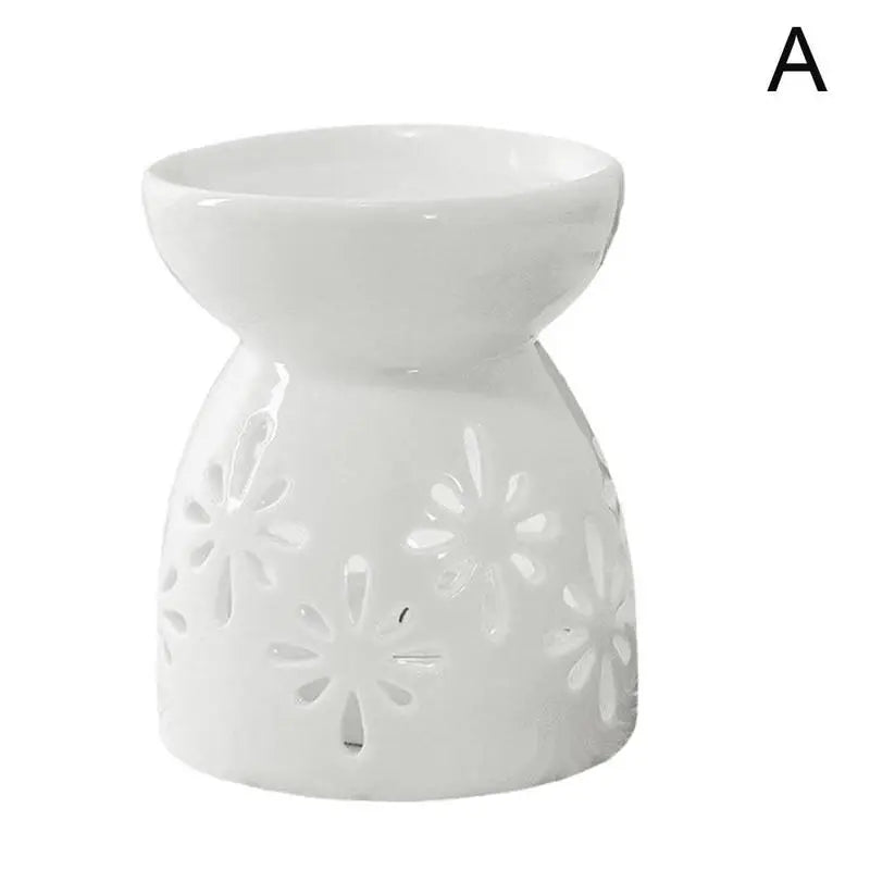 White Ceramic Incense Burner Candle Essential Oil Aromatherapy Diffuser Hollow Heating Stove Middle East Home Decor Ornament