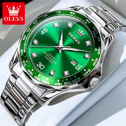 OLEVS 9988 Quartz Watch for Men Luxury Style Waterproof Stainless steel TOP Brand Classic Date Men's Watches Relógio Masculino