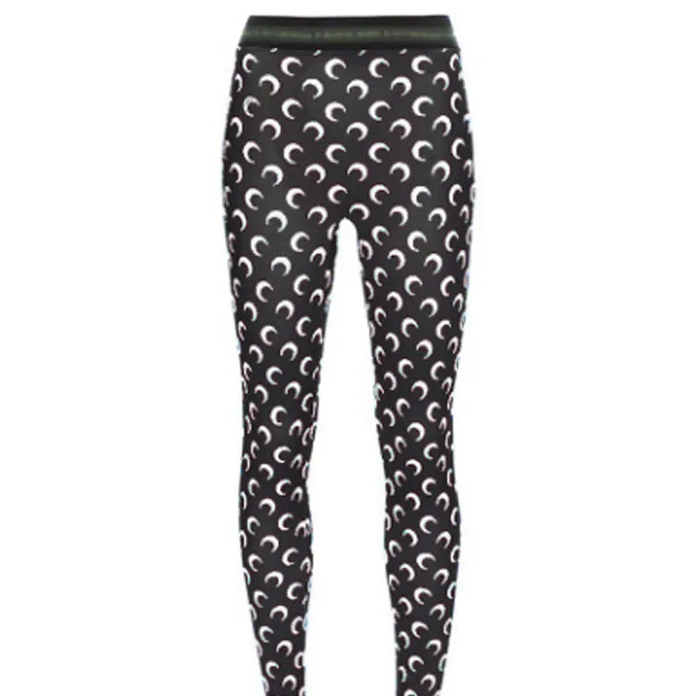 Moon Print Sports Leggings Trousers Elastic Slimming Casual Wear Outdoor Indoor ular Long Pants Thin Material Fem