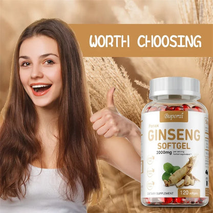 Red Korean Ginseng Supplement for Men - Extra Strength - Energy, Focus, Productivity & Performance