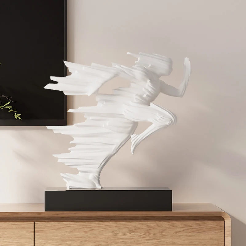 Exquisite 23cm Resin Running Style Man Statue, Stylish Golden Sculptures For Modern Home Office Decoration, Abstract Figurines