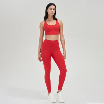 TRY TO BN Yoga Set Fitness Sports Bra Naked Leggings Women's Tracksuit Sportwear Breathable Workout Two Pieces Suit Gym Clothing