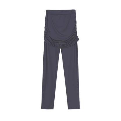 Pack hip side pleated skirt fake two-piece leggings women culottes leggings