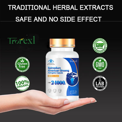 Extra Strength Supplement with Epimedium & Panax Ginseng Extract, Male Enhancing Supplement Supports Improve Male Energy Levels