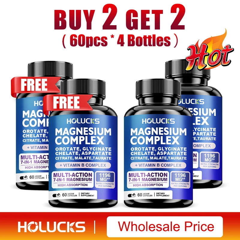 Magnesium Complex Supplements-Memory,Bone & Promotes Brain Health, Sleep Support,Muscle Relaxation,Stress & Anxiety Relief