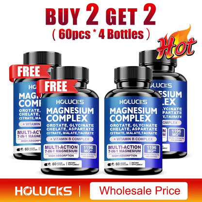 Magnesium Complex Supplements-Memory,Bone & Promotes Brain Health, Sleep Support,Muscle Relaxation,Stress & Anxiety Relief