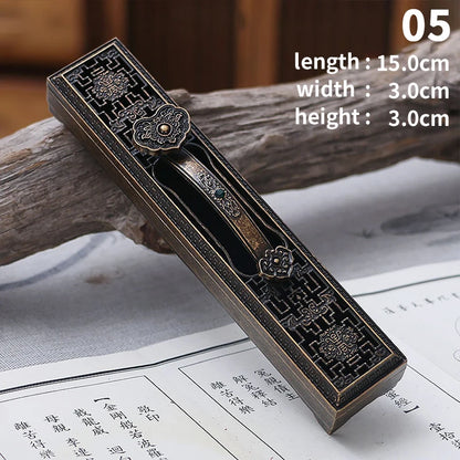 Creative Retro Black Wooden Incense Holder Home Office Incense Burner Carving Censer Box Traditional Chinese Type Wood Handmade