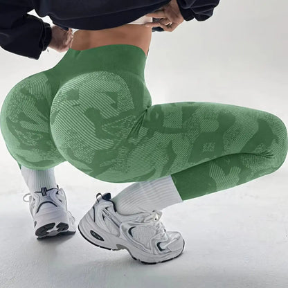 Women Camouflage Leggings Gym Fitness Athletic Workout Elastic Scrunch Leggins Yoga Pants Sports High Waist Training Tights