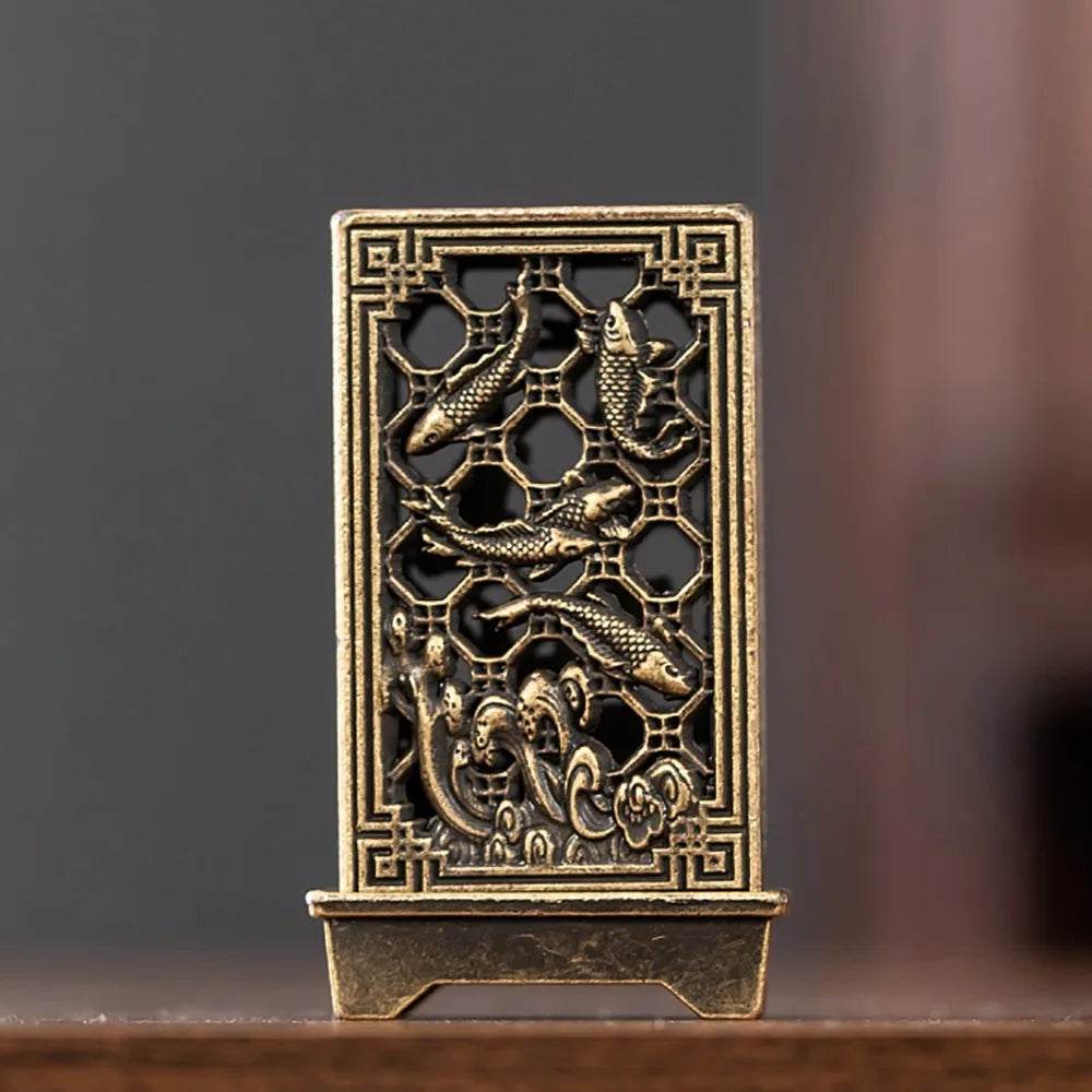 New Chinese Style Incense Burner Zinc Alloy Vertical Indoor Aromatherapy Good Symbolism Accessories Incense Burning Gifts