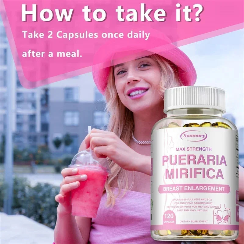 Pueraria Mirifica Supplement - To Support Breasts To Be Round, Firm and Elastic, Promote Balanced Estrogen Metabolism