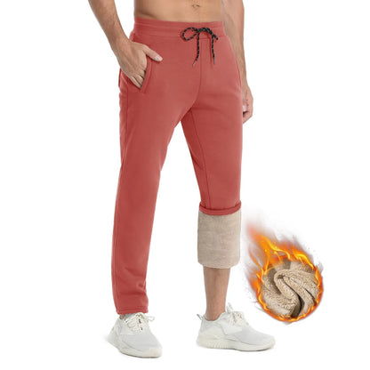 TACVASEN Winter Fleece Pants Mens Thicken Warm Thermal Trousers Drawstring Elastic Waist Jogging Pants Fitness Running Jogger