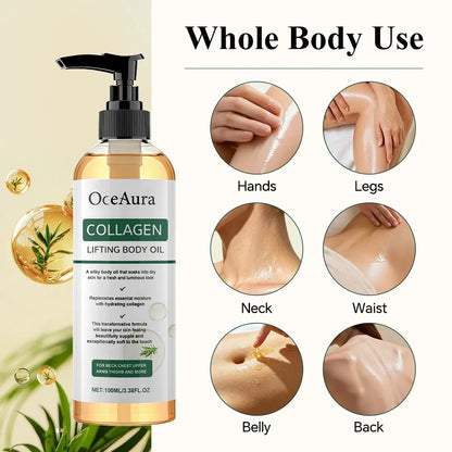 OceAura Collagen Body Oil Firming Lifting Whole Body Skin Deep Hydration Moisturizing Refreshing Rosemary Lift Body Oil Dry Skin