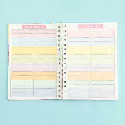 72Sheets A5 Spiral Weight Loss Planner With Stickers Undated Fitness Tracker For Daily Weekly Workout Diet Log Goal Setting