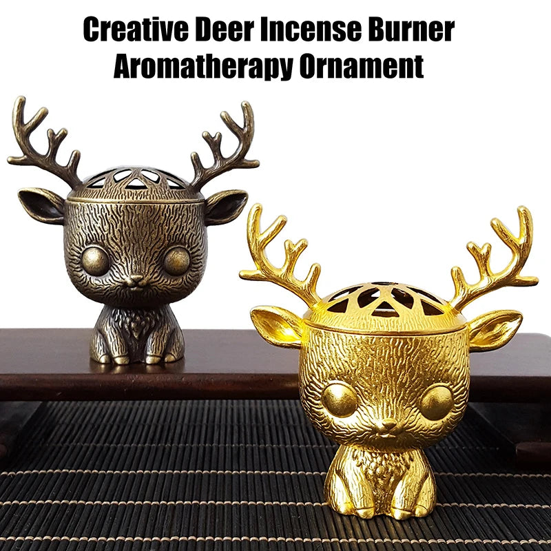 Incense Burner Auspicious Cloud Incense Burner Home Indoor Aromatherapy Ornament Creative Nordic Reindeer Incense Burner Alloy