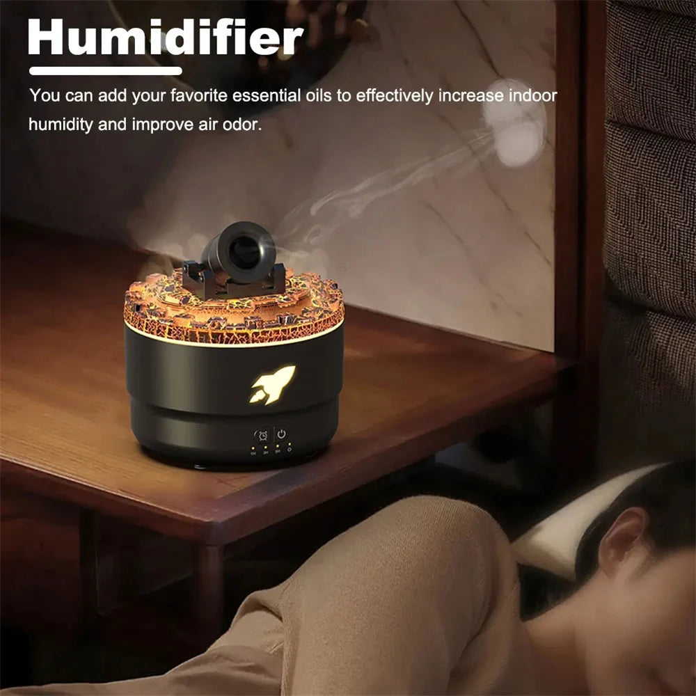 Volcanic Crack Light  Aromatherapy Humidifier Jellyfish Spray Air Humidifier 7 Colors Gradient Night Light Bedroom Diffuser